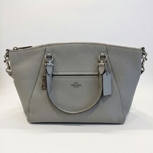 Coach Prairie Medium Leather Satchel~Birch Gray